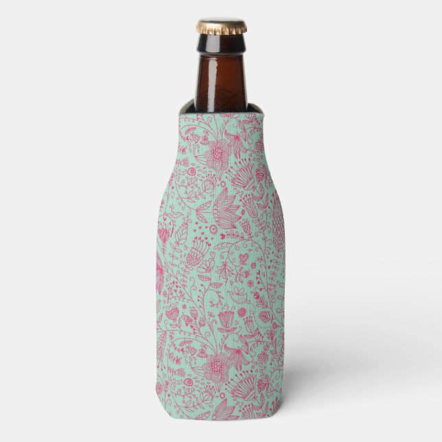 Enfriador De Botellas Patrón floral lindo de verano (Frente de la botella)