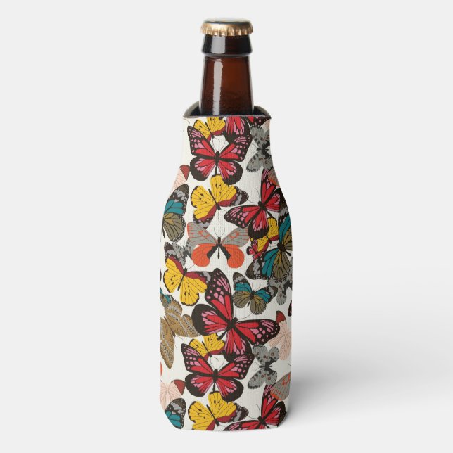 Enfriador De Botellas Patrón floral retro 3 (Frente de la botella)