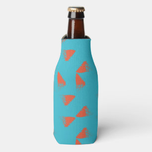 Enfriador De Botellas Patrón geométrico azul, naranja, vibrante y a la m