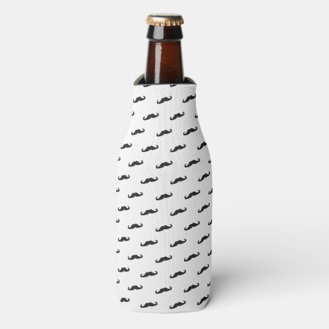 Enfriador De Botellas Patrón hipster de bigote 2 (Frente de la botella)