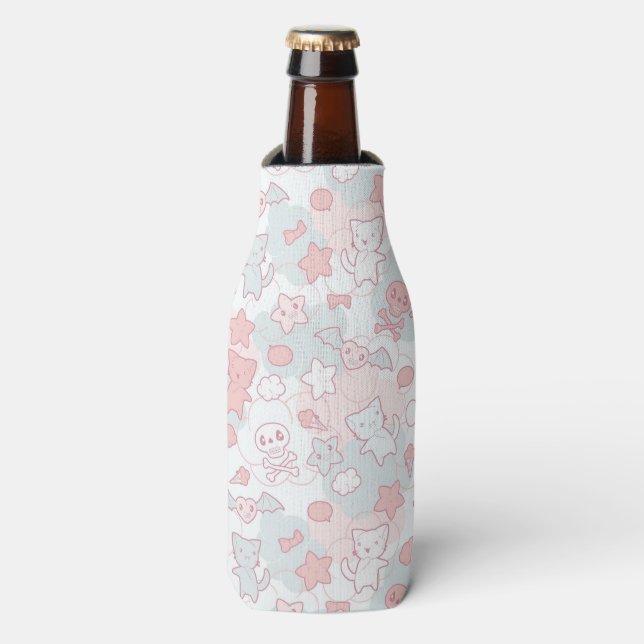 Enfriador De Botellas patrón kawaii con doodle (Frente de la botella)