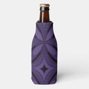 Enfriador De Botellas Patrón Retro de Color Púrpura Oscuro