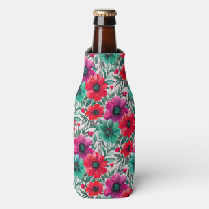 Enfriador De Botellas Patrón retro de moda rústica floral