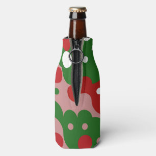 Enfriador De Botellas Patrón Retro de Navidad Groovy Funky Mod