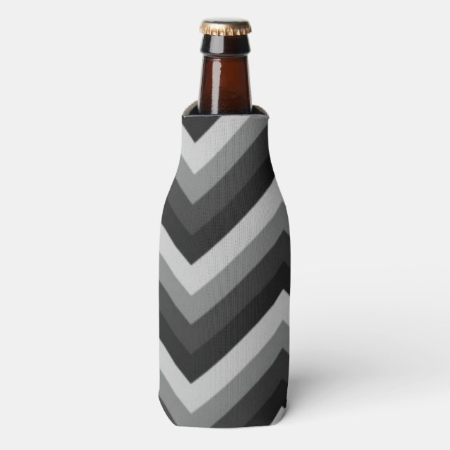 Enfriador De Botellas Patrón Retro Zig Zag Chevron (Frente de la botella)
