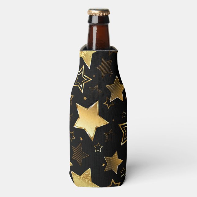 Enfriador De Botellas Patrón sin foco con las estrellas doradas (Frente de la botella)
