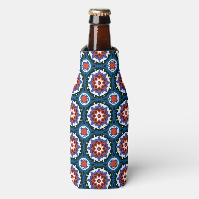 Enfriador De Botellas Patrón Suzani Con Ornamento Negrita (Frente de la botella)