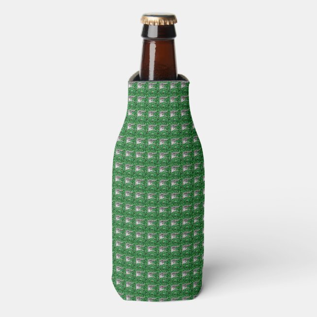 Enfriador De Botellas Patrón verde (Frente de la botella)