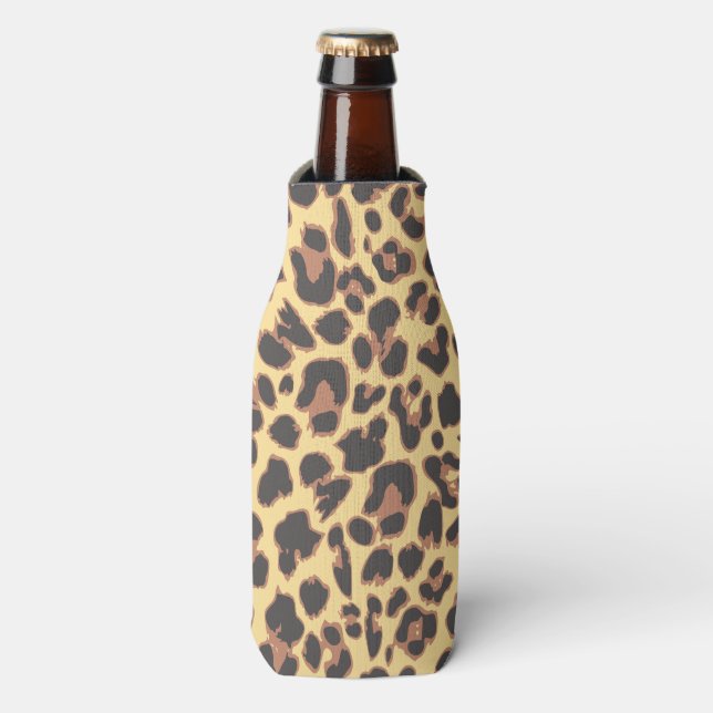 Enfriador De Botellas Patrones de piel animal de impresión de leopardo (Frente de la botella)