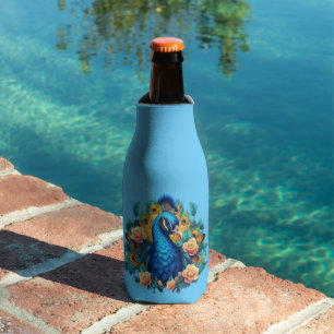 Enfriador De Botellas Pavo con rosas de durazno