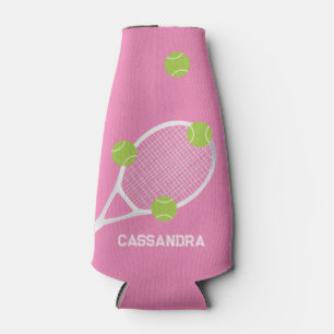 Enfriador De Botellas Pelota personalizada de raqueta de tenis rosa