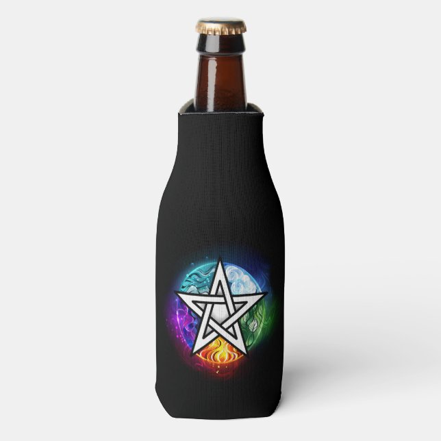 Enfriador De Botellas Pentagrama de Wiccan (Frente de la botella)