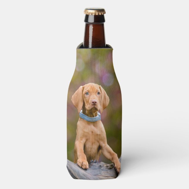 Enfriador De Botellas Perro húngaro de Vizsla, de pura raza, foto de una (Frente de la botella)