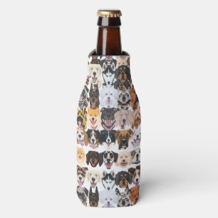 Enfriador De Botellas Perros felices sin problemas de patrón de Ilustra