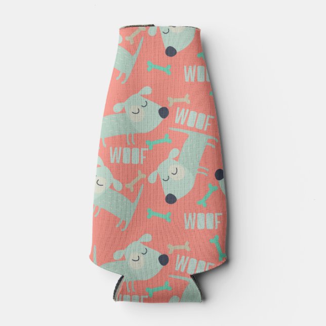 Enfriador De Botellas Perros y huesos de madera (Anverso)