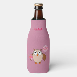 Enfriador De Botellas Personalizado Age Birthday Owl