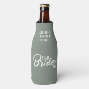 Enfriador De Botellas Personalizado Bachelorette Party Dark Sage Green B