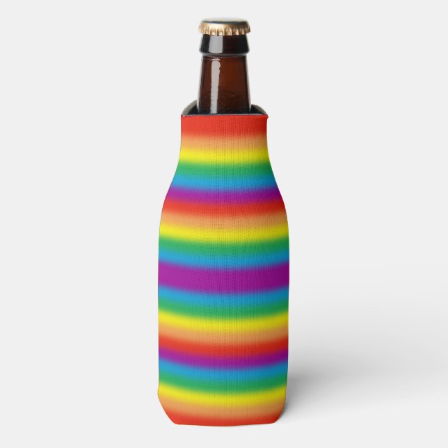 Enfriador De Botellas Personalizado de apoyo a LGBT por las franjas arco (Frente de la botella)