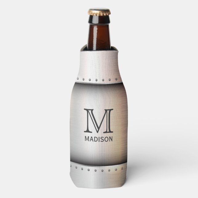 Enfriador De Botellas personalizado de aspecto metalizado monograma refr (Frente de la botella)