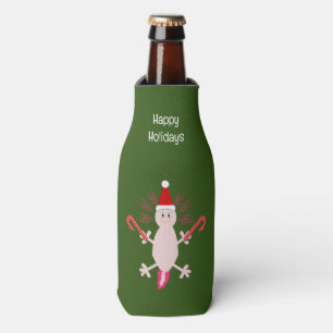 Enfriador De Botellas Personalizado de Axolotl de Navidades Cute