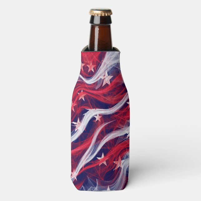 Enfriador De Botellas Personalizado de bandera estadounidense Frasco (Frente de la botella)