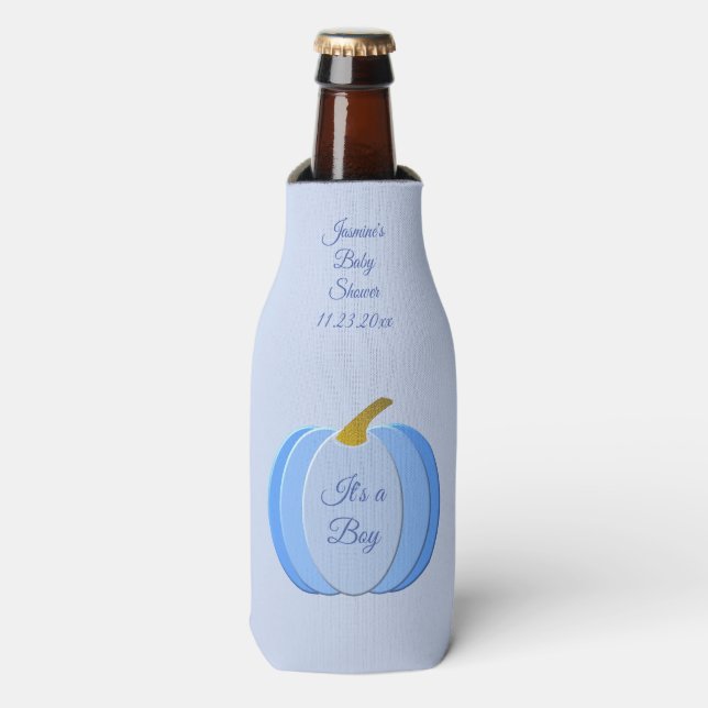 Enfriador De Botellas Personalizado de calabaza de bebé azul lindo Baby  (Frente de la botella)