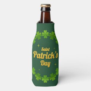 Enfriador De Botellas Personalizado el Shamrock verde del Día de San Pat