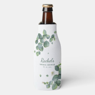 Enfriador De Botellas Personalizado floral de la novia Eucalyptus Greene