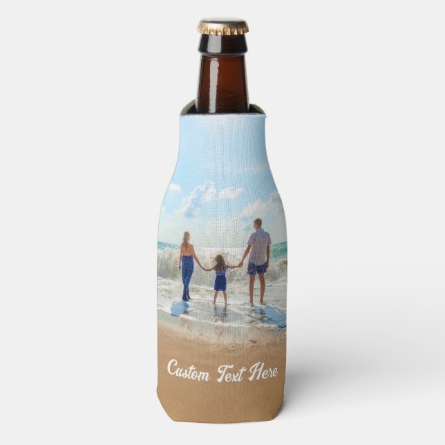 Enfriador De Botellas Personalizado Foto Frasco de texto Refrigerar sus  (Frente de la botella)