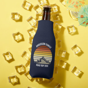 Enfriador De Botellas Personalizado Mountain Sunset Navy Blue