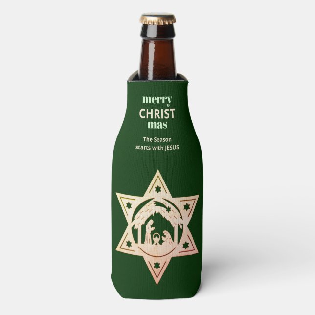 Enfriador De Botellas Personalizado Navidades Natividad (Frente de la botella)