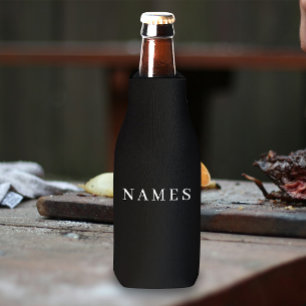 Enfriador De Botellas Personalizado negro simple Añadir su nombre Frasc