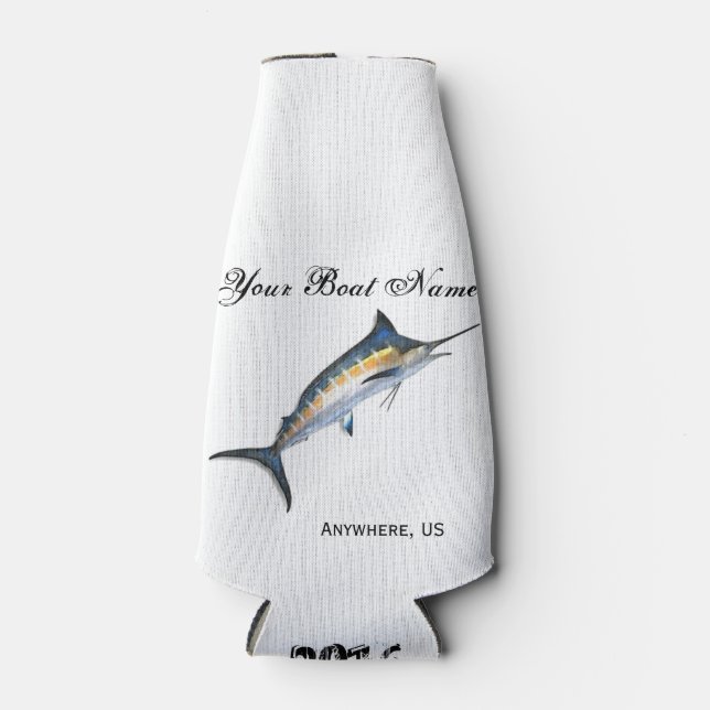 Enfriador De Botellas Personalizado Nombre del barco Marlin (Anverso)