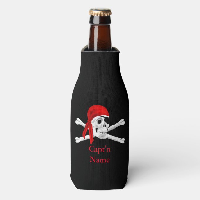 Enfriador De Botellas Personalizado Pirata Capitán Frasco (Frente de la botella)
