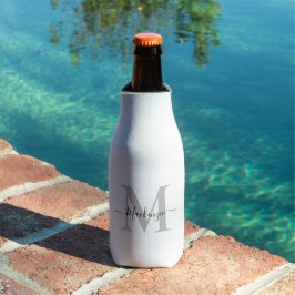 Enfriador De Botellas Personalizar el nombre inicial del monograma abajo
