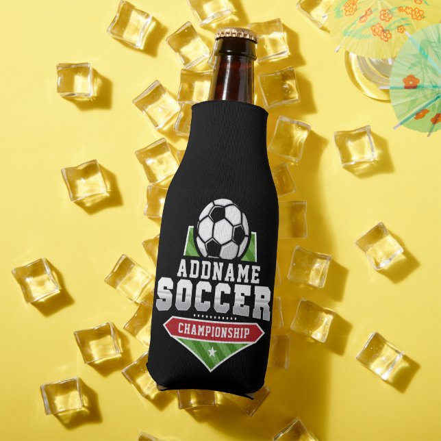 Enfriador De Botellas Personalizar Soccer ADD TEXTO Varisity Team Player (Verano in situ)