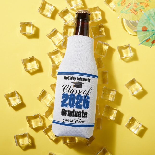 Enfriador De Botellas Personalized Blue Class of 2026 Graduation Party (Verano in situ)