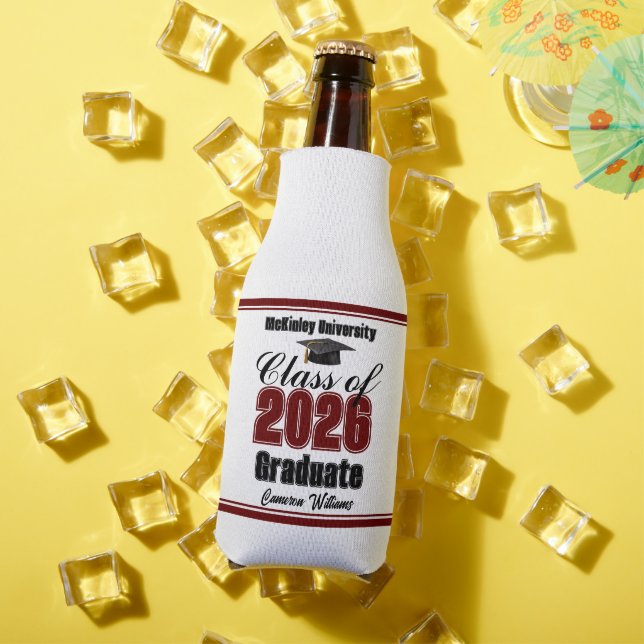 Enfriador De Botellas Personalized Maroon Class of 2026 Graduation Party (Verano in situ)