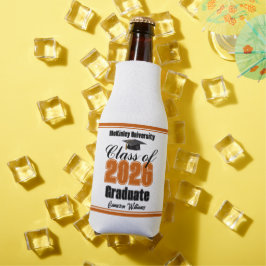 Enfriador De Botellas Personalized Orange Class of 2026 Graduation Party