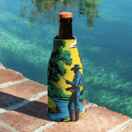Enfriador De Botellas Pescador en la orilla del río