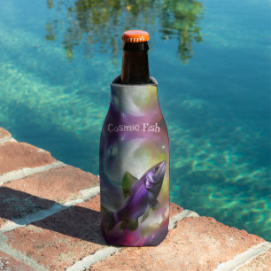 Enfriador De Botellas Pez Volador Cósmico Impresión de Arte Digital de F