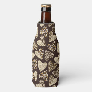 Enfriador De Botellas Piel animal con los corazones