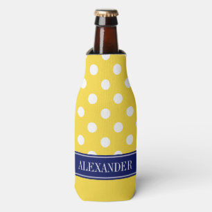 Enfriador De Botellas Piña Blanco LG Lunares CB Azul Marino Monograma No