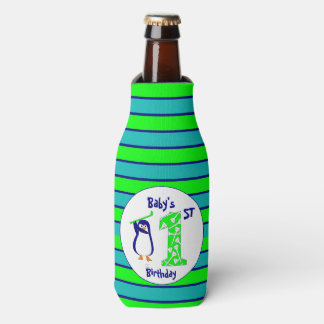 Enfriador De Botellas Pingüino de golf de primer cumpleaños de bebé hori
