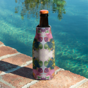 Enfriador De Botellas Pintura con patrón de acuarela de pétalos de flore