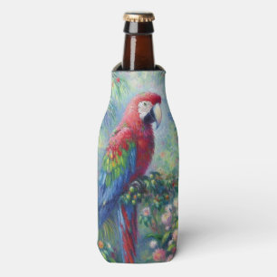Enfriador De Botellas Pintura de Impresionismo de Flores de Selva de Ave