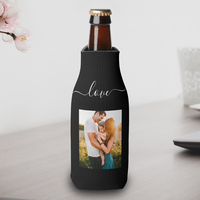 Enfriador De Botellas Plantilla de fotografía Amor Texto Cerveza negra (Subido por el creador)