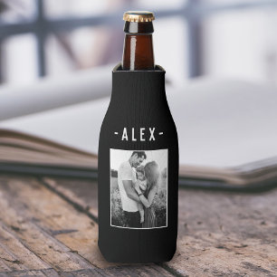 Enfriador De Botellas Plantilla de fotografía única en blanco y negro Be