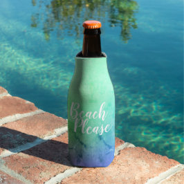 Enfriador De Botellas Playa personalizada Por Favor Aqua Blue Ombre