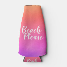 Enfriador De Botellas Playa Personalizada Por Favor Naranja Ómbre Rosa C